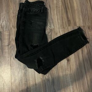 Classic Black Distressed Skinny Jeans